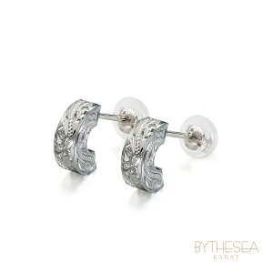 ハワイアンジュエリー フープピアス 片耳 一個購入可 フラット【S】 K10ゴールド地金入りシリコンキャッチ シンプル 20G(ゲージ) 受注生産 | メンズ レディース 誕生日 プレゼント 【品番:GSE1