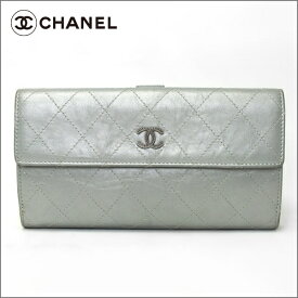 CHANEL シャネルココマーク 長財布中古 送料無料 シルバー