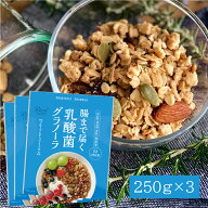 【焙煎玄米 食物繊維 低GI 無添加】乳酸菌玄米グラノーラ×3セット 【幸福米穀株式会社 オーツ麦 米油(国…