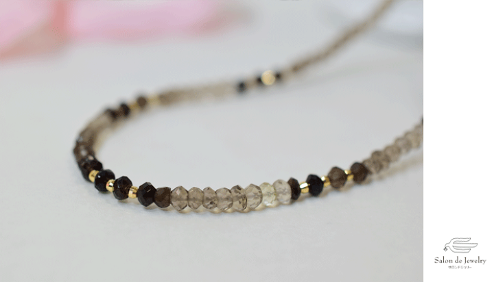 【いろいろアレンジ】スモーキークォーツの天然石ロングネックレス organic-gems_necklace-smoky-