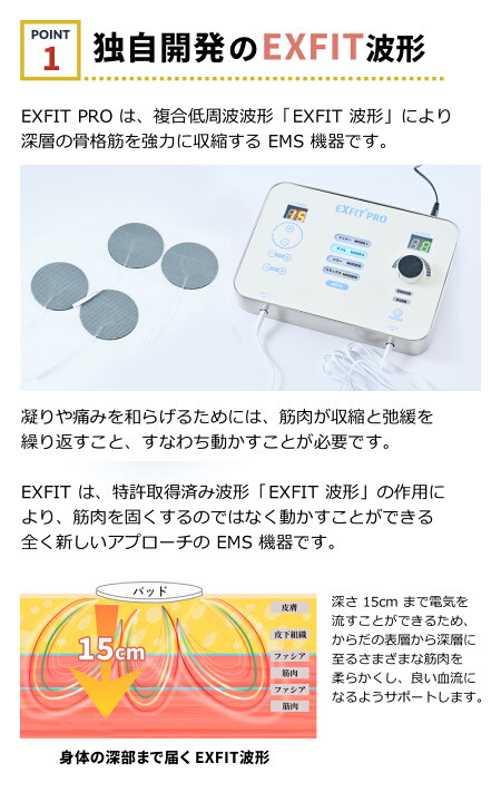 楽天市場】複合低周波機器 EXFIT PRO エクスフィット EMS 肩こり 腰痛 