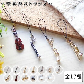 吹奏楽部 ストラップ 楽器 音楽雑貨 携帯ストラップ けいたい 卒業記念 部活動 引退位記念 メール便 ギフト プレゼント