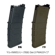 FALCON TOY製 マルイMWSシリーズ対応 Gen.3 PMAGタイプ ガスマガジン 30/38発装弾 BK FD カスタム オプシ…