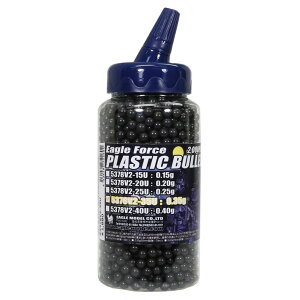 イーグルフォース BB弾 プラスチック BBブレット 0.35g V2 2000発 ボトル入 6mm弾 グレー カスタム オプション パーツ サバイバルゲーム サバゲー IPSC スチールチャレンジ シューティング マッチ