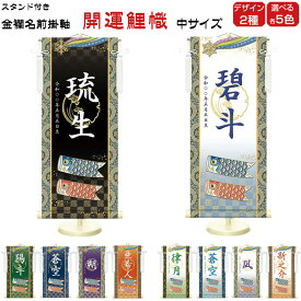 金襴名前掛け軸 掛軸 開運鯉幟 開運鯉幟白 中サイズ 五月飾り 名入れ代込み 五月節句 男の子 初節句 5月 端午の節句 五月人形 贈り物 お祝い 節句 包装・のし付け無料対応 送料無料