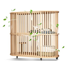 猫 ケージ 猫 ゲージ キャットケージ 1段 /2段 /3段 木製 大型 スリム キャスター 走防止 多頭飼い ケージ 組立簡単