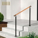 【2024年最新】屋外 階段 木目調 手すり玄関手すり 手摺りDIY 角度調整可能 屋内屋外用 簡単な取り付け 荷重150kg 直…