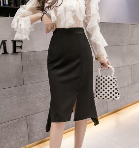 61cm/タイトスカート スカート ハイウエス ペンシルスフィット ゆとり  レディース 通勤オフィス 入学式に七五三 OL 大きいサイズ 制服 事務服 フォーマル ビジネス マーメイドスカート