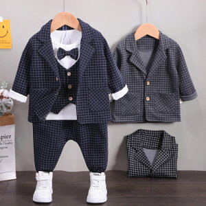 新入荷!3点セット/80/90/100/110/長袖/上下セットベビースーツ/フォーマル /子供服 ベビーフォーマル 男の子 ンパース 新生児 幼児 結婚式 七五三 卒園式 入園式 出産祝い 記念日 撮影/スト