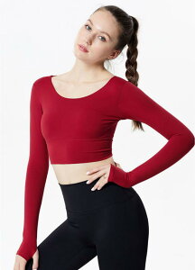 ゆったり スポーツ ウェア  トップス  トレーニングウエア  ヨガウエア  レディース   スポーツ衣装  ギャル服 ダンス Tシャツ 長袖 胸パッド付き