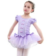 100-150 子供 レオタード バレエ　ワンピース　女の子 レオタード バレエ 演出 体操 発表会　ダンス衣装 …