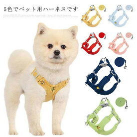 犬 小型犬 犬用 ハーネス 犬具 胴輪 ハーネスリード ハーネスリードセット 散歩 お出かけ 簡単装着 イヌ ペット リード付き キャット おしゃれ 愛犬グッズ ペットグッズ お出掛け