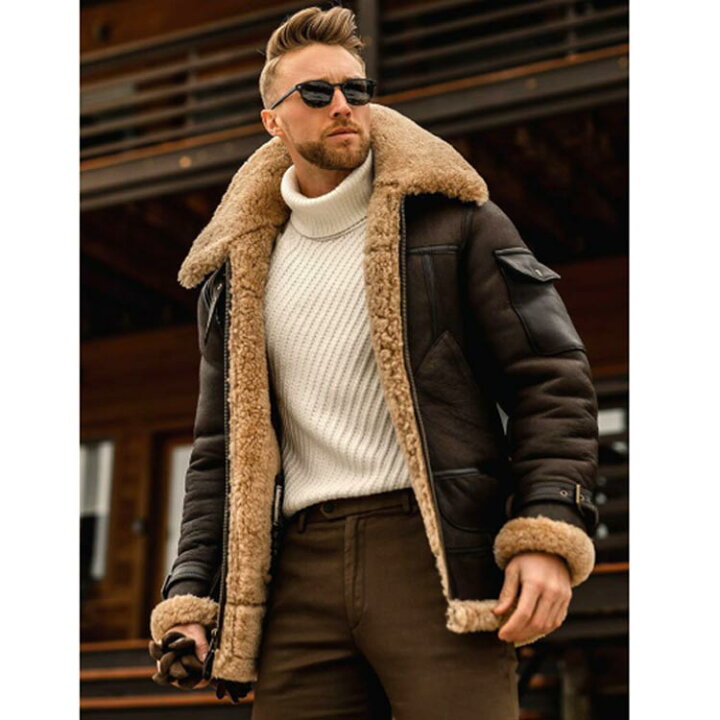 楽天市場】 ロング丈 ムートンコート メンズ ショート アウター