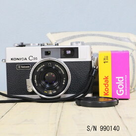 【整備済】【保証付 】　コニカ　KONICA C35 Flashmatic　S/N 990140（ケース・フイルム付セット）　フィルムカメラ　フイルムカメラ　【中古】