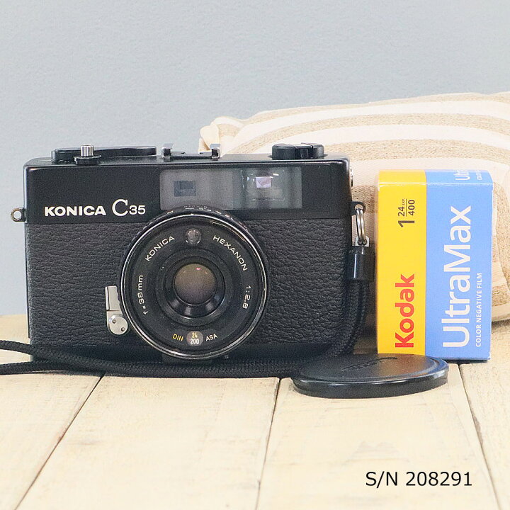 楽天市場】【整備済】【保証付 】 コニカ KONICA C35 ブラック S/N 
