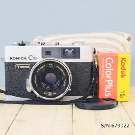 【整備済】【保証付 】　コニカ　KONICA C35 Flashmatic　S/N 679022（ケース・フイルム付セット）　フィルムカメラ　フイルムカメラ　【中古】