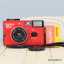 【整備済】【保証付 】　コニカ　KONICA EFJ AUTO DATE S/N 548519（ケース・フイルム付セット）　フィルムカメラ　フイルムカメラ　【中古】