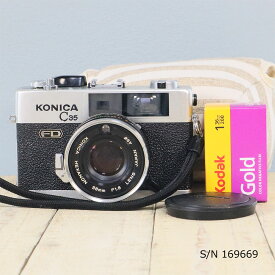 【整備済】【保証付 】　コニカ　KONICA C35 FD　S/N 169669（ケース・フイルム付セット）　フィルムカメラ　フイルムカメラ　【中古】