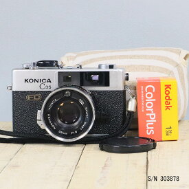 【整備済】【保証付 】　コニカ　KONICA C35 FD　S/N 303878（ケース・フイルム付セット）　フィルムカメラ　フイルムカメラ　【中古】