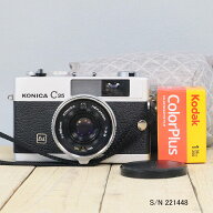 【整備済】【保証付 】　コニカ　KONICA C35 E&L　S/N 221448（ケース・フイルム付セット）　フィルムカ…