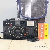 【整備済】【保証付 】　コニカ　KONICA C35 EF S/N 1499369（ケース・フイルム付セット）　フィルムカメ…