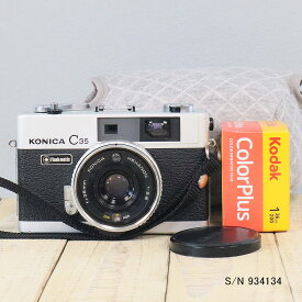 【整備済】【保証付 】　コニカ　KONICA C35 Flashmatic　S/N 934134（ケース・フイルム付セット）　フィルムカメラ　フイルムカメラ　【中古】