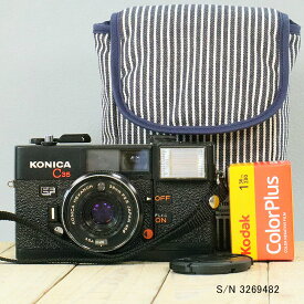 【整備済】【保証付 】　コニカ　KONICA C35 EF S/N 1669269（ケース・フイルム付セット）　フィルムカメラ　フイルムカメラ　【中古】