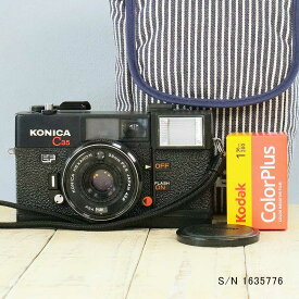 【整備済】【保証付 】　コニカ　KONICA C35 EF S/N 1635776（ケース・フイルム付セット）　フィルムカメラ　フイルムカメラ　【中古】
