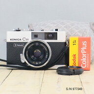 【整備済】【保証付 】　コニカ　KONICA C35 Flashmatic　S/N 977349（ケース・フイルム付セット）　フィ…