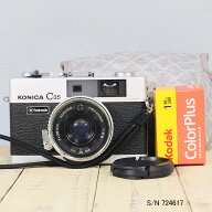 【整備済】【保証付 】　コニカ　KONICA C35 Flashmatic　S/N 724617（ケース・フイルム付セット）　フィ…