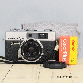 【整備済】【保証付 】　コニカ　KONICA C35 Flashmatic　S/N 776256（ケース・フイルム付セット）　フィルムカメラ　フイルムカメラ　【中古】