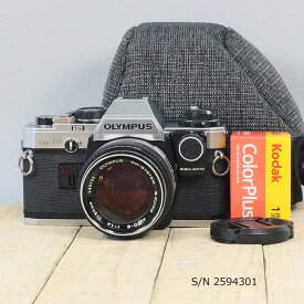【整備済】【保証付 】　オリンパス　OLYMPUS OM-10　S/N 2594301　マニュアルマニュアルアダプター付属　レンズ ZUIKO AUTO-S 50mm F1.8 S/N 140722（ケース・フイルム付セット）【中古】　中古カメラ　フィルムカメラ