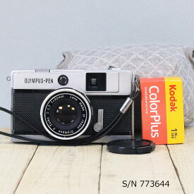 【整備済】【保証付 】　オリンパス　OLYMPUS PEN EED　S/N 773644（ケース・フイルム付セット）　フィルムカメラ　フイルムカメラ　【中古】