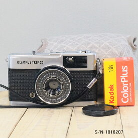 【整備済】【保証付 】 オリンパス　OLYMPUS TRIP 35　S/N 1816207（ケース・フイルム付セット）　フィルムカメラ　フイルムカメラ　【中古】