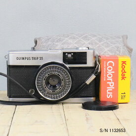 【整備済】【保証付 】 オリンパス　OLYMPUS TRIP 35　S/N 1132653（ケース・フイルム付セット）　フィルムカメラ　フイルムカメラ　【中古】