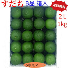 【クール便 送料無料】すだち 露地物【2L 秀品B1kg箱 】40玉前後 徳島産 すだち果汁　すだち皮　スダチチン　柑橘 すだち酢 スダチ みなえマート 特選品【北海道,沖縄便は送料別途900円】