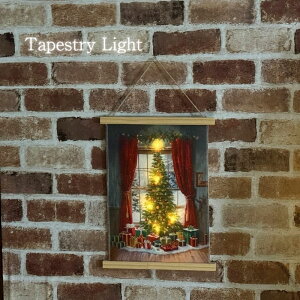 クリスマス ツリー タペストリーライト イルミネーション インテリア 装飾 壁掛け 北欧風 おしゃれ ウォームホワイトLEDライト 常点 単三電池式