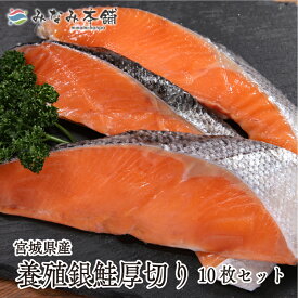 銀鮭 切り身 送料無料 産地直送 国産銀鮭 厚切り10切れセット 養殖 産直 さけ サケ 切り身 宮城県産 塩銀鮭 ギフト 贈り物 冷凍 御中元 お歳暮 敬老の日 父の日