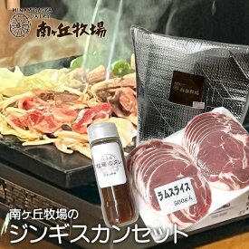 ＼牧場直送／ 冷凍 ［ 南ヶ丘牧場のジンギスカンセット ］ ラム肉500g 自家製たれ付き アウトドア 焼肉用 羊肉 薄切り スライス ジンギスカンのたれ 送料別