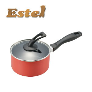 エステル アルミ片手鍋16cm ESA-16SR キッチン ギフト 新生活 グッズ 贈り物 アルミ 軽量 便利 IH対応 直火対応 使いやすい かわいい 蓋付 片手鍋 送料無料