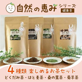 【4種類セット】自然の恵み シリーズ どくだみ茶 はと麦茶 桑の葉茶 菊芋茶 プレゼント 無添加 ノンカフェイン 国産100% 国産 自然の栄養 お茶 イヌリン 急須 水出し ティーバッグ 妊婦 あかちゃん 家族 健康茶 送料無料