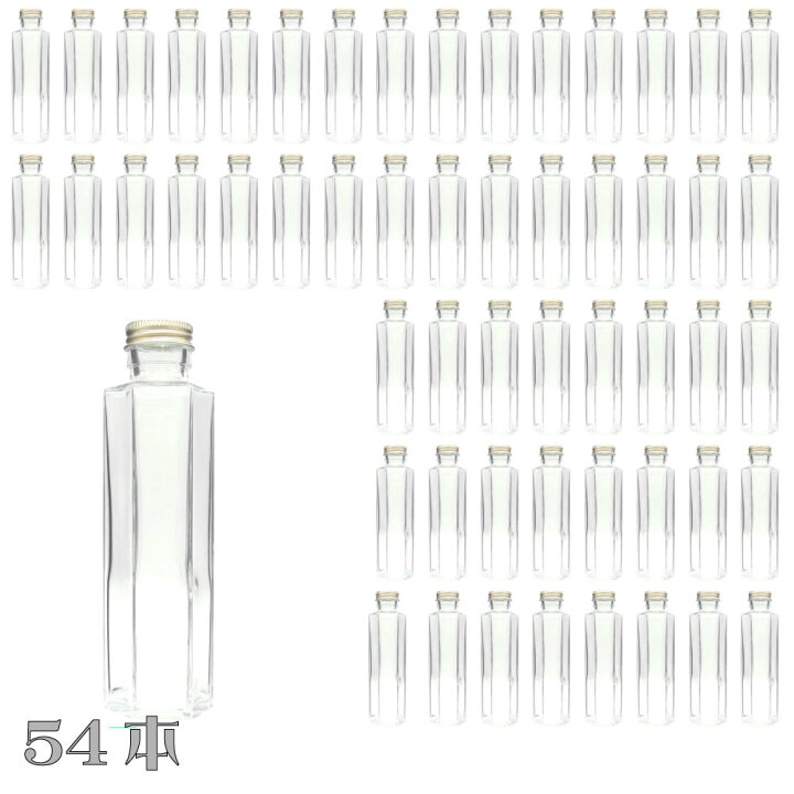 楽天市場】ハーバリウム 瓶 六角 150ml 54本セット 業務用 キャップ 