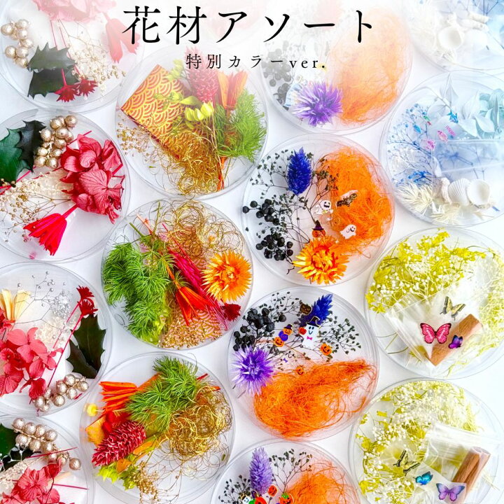 楽天市場】【特別カラー】ハーバリウム 花材 アソート セット 