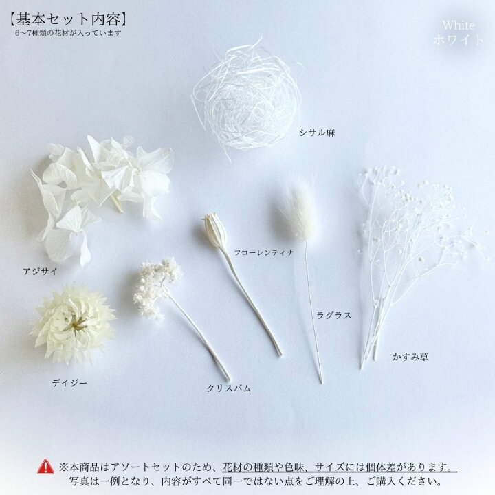 楽天市場】ハーバリウム 花材セット 8色入り 花材の詰め合わせ 中身が 