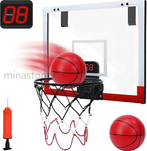バスケットゴール 室内 子供 おもちゃ ドア掛け 電子スコアリング バスケットボール1個付き トレーニング 耐衝撃 家庭用 ストレス解消 自宅用 クリスマス 誕生日プレゼント