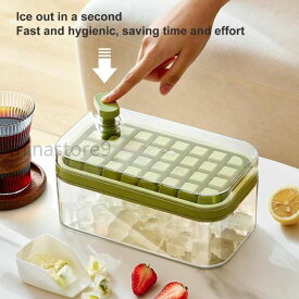 冷凍庫用製氷皿, 蓋付き 64グリッド シリコン アイスキューブトレイ アイス キューブ トレイ 冷凍庫用アイスキューブトレイ、積み重ね可能で簡単にリリースできるアイスキューブ型、カクテルウイスキーコーヒー用