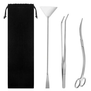 水槽 掃除 3本セット 水草 トリミング セット S字ハサミ ピンセット ウェーブ サンドフラッター ステンレス製 水族館 アクアリウム 水槽のお手入れ 水草植栽 便利 収納袋付き【全国送料無料