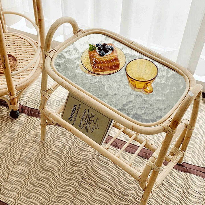 楽天市場】ラタン編み ガラス天板 サイドテーブル マガジンラック 籐  