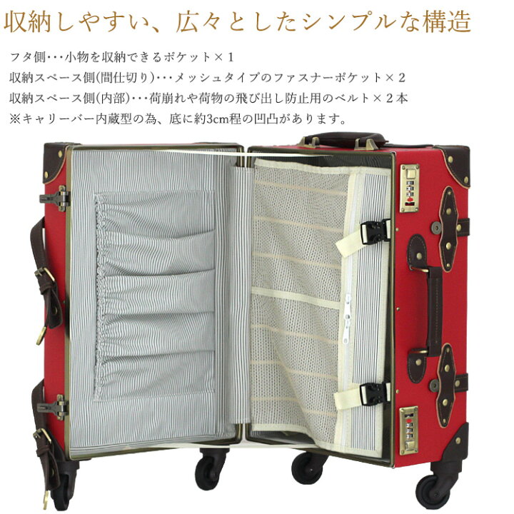楽天市場】限定P10倍実施中！ トランク キャリーバッグ Mサイズ 2〜4泊 