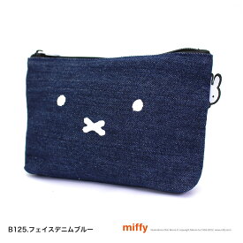 限定10%OFFCP配布！ ミッフィー ボリス キャンバス ポーチ M フェイス デザイン ブランド マスクケース ギフト プレゼント かわいい 可愛い コスメ 化粧 ミニポーチ 帆布 デニム 小物入れ miffy boris ベアー シフレ siffler TRC7100-M